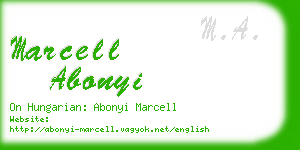 marcell abonyi business card